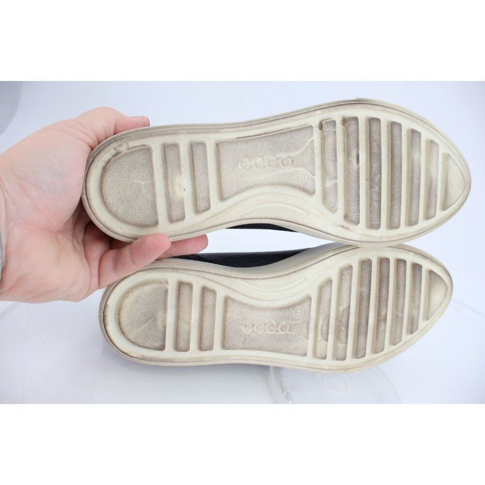 Ecco Women's Soft Sneaker Size 9 Casual Shoe Textured Blue Leather Crackle - Picture 9 of 14